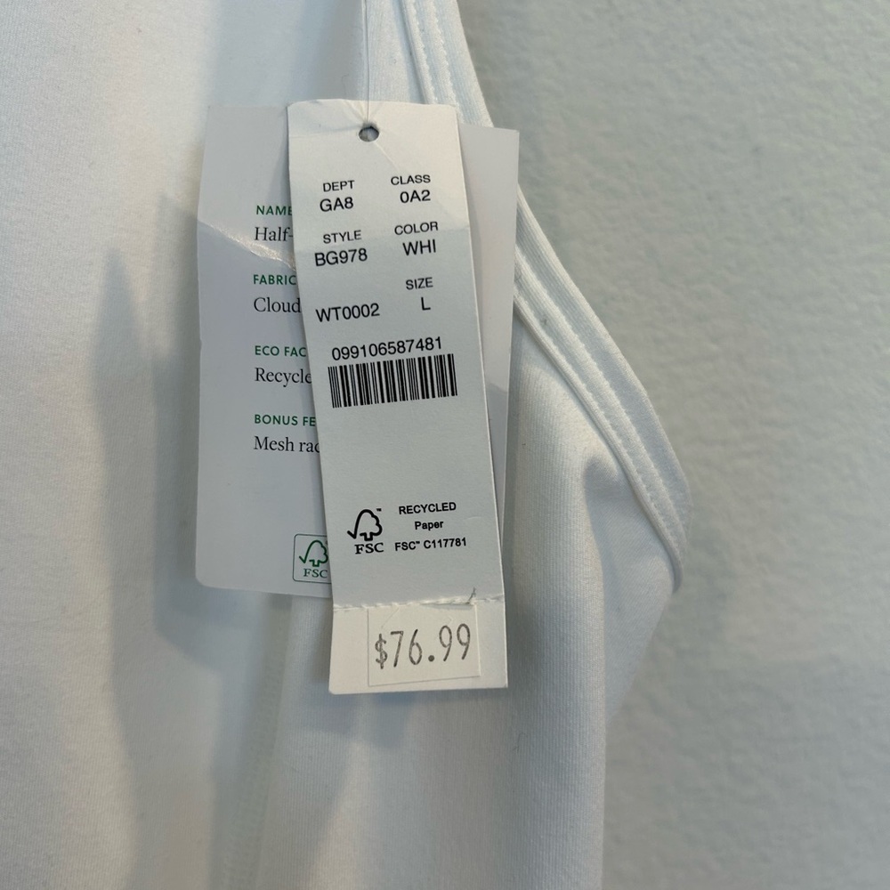 J.Crew White Active Tennis Dress Athletic Mini Sleeveless NWT Large - Picture 8 of 8